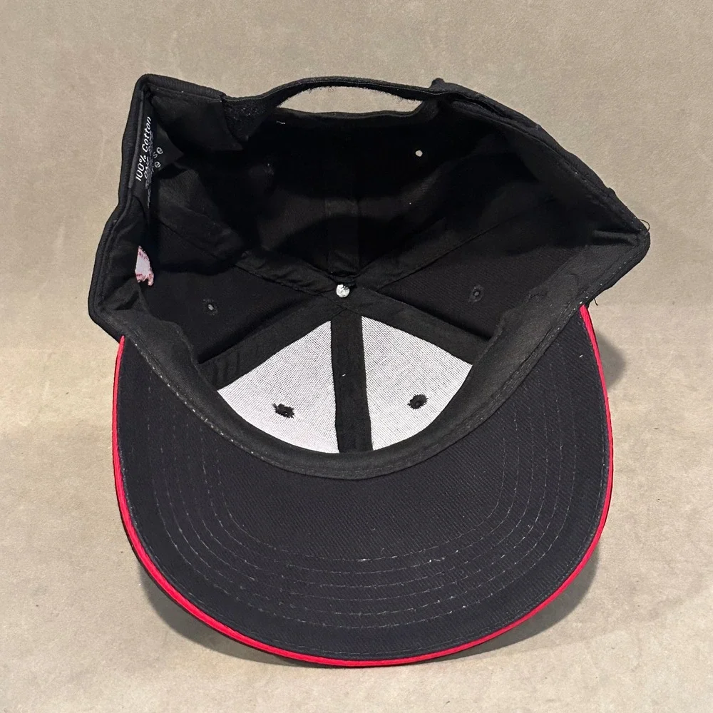 Minelab Metal Detecting Hat Black Red Embroidered Logo Adjustable Baseball Cap